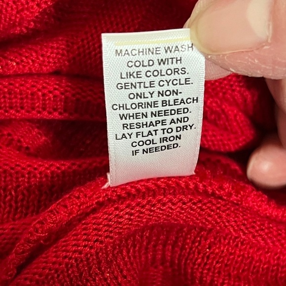 C. Est. 1946 Red Fitted Sweater Dress with Slip Size Large - Picture 12 of 14